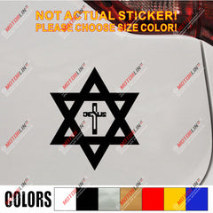 Magen David Star Jesus Cross Decal Sticker Car Vinyl Jew Israel no bkgrd