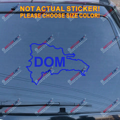 Dominican Republic Map outline Dom Decal Sticker Car Vinyl pick size color