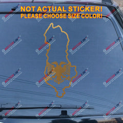 Albania Eagle Map Outline Decal Sticker Albanian Car Vinyl die cut no bkgrd a