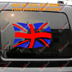 UK Waving Flag Union Jack British Decal Sticker Car Vinyl pick size f