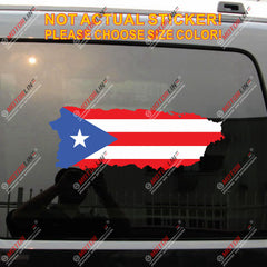 Flag Map of Puerto Rico PR Decal Sticker Car Vinyl reflective glossy pick size