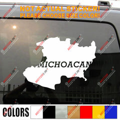 Michoacan Map Outline Mich Mexico State Morelia Mexican Car Decal Sticker Vinyl