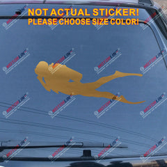 Scuba Diver Diving Decal Sticker Car Vinyl pick size color die cut no bkgrd d