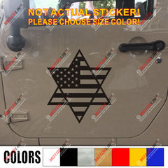 Magen David Star USA American Flag Decal Sticker Car Vinyl Israel Jew no bkgrd