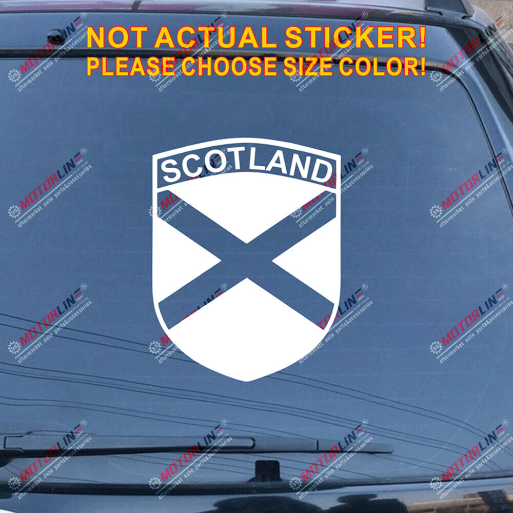 Scotland Flag Saltire Decal Sticker Scottish Car Vinyl Shield pick size color b