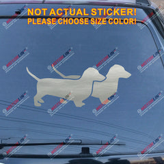 Double Dachshund Dog Puppy Decal Sticker Car Vinyl pick size color no bkgrd