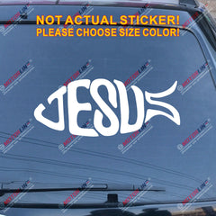 Jesus Fish Decal Sticker Car Vinyl God Jesus Christ Christian Pick color size