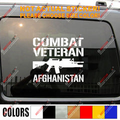 Afghanistan Combat Veteran Decal Sticker Car Vinyl pick size color no bkgrd