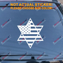 Magen David Star USA American Flag Decal Sticker Car Vinyl Israel Jew no bkgrd