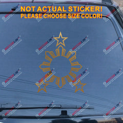 Philippines Flag Sun Star Symbol Decal Sticker Car Vinyl pick size color Filipin