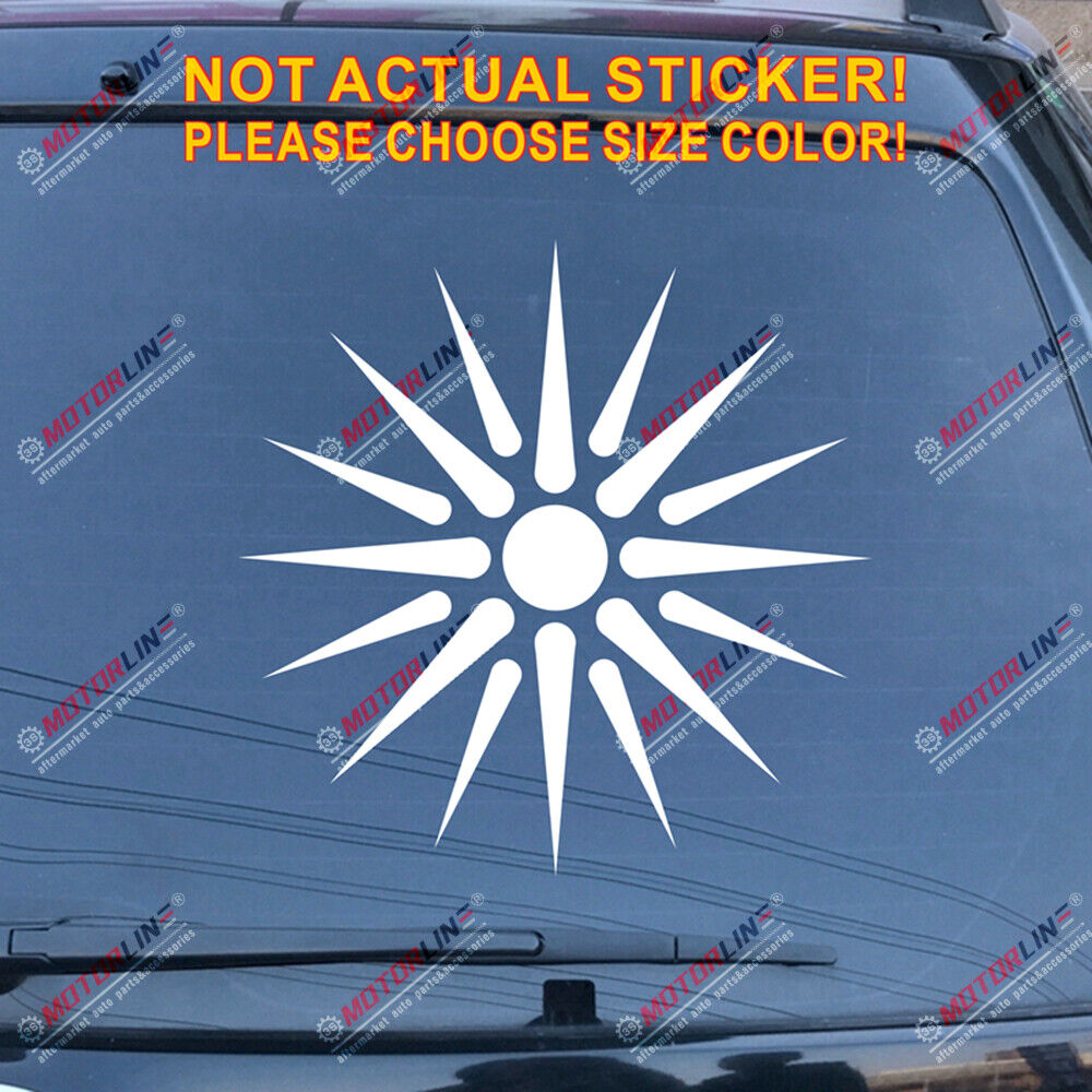 Sun of Vergina Macedonia Flag Decal Sticker Car Vinyl Macedonian pick size