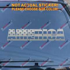 America Lettering American Flag Decal Sticker Car Vinyl no bkgrd USA