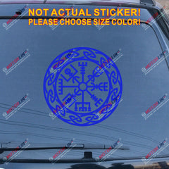 Vegvisir Viking Runic Compass Decal Vinyl Sticker Viking Odin Round style e