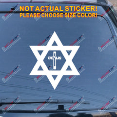 Magen David Star Jesus Cross Decal Sticker Car Vinyl Jew Israel no bkgrd