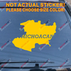 Michoacan Map Outline Mich Mexico State Morelia Mexican Car Decal Sticker Vinyl