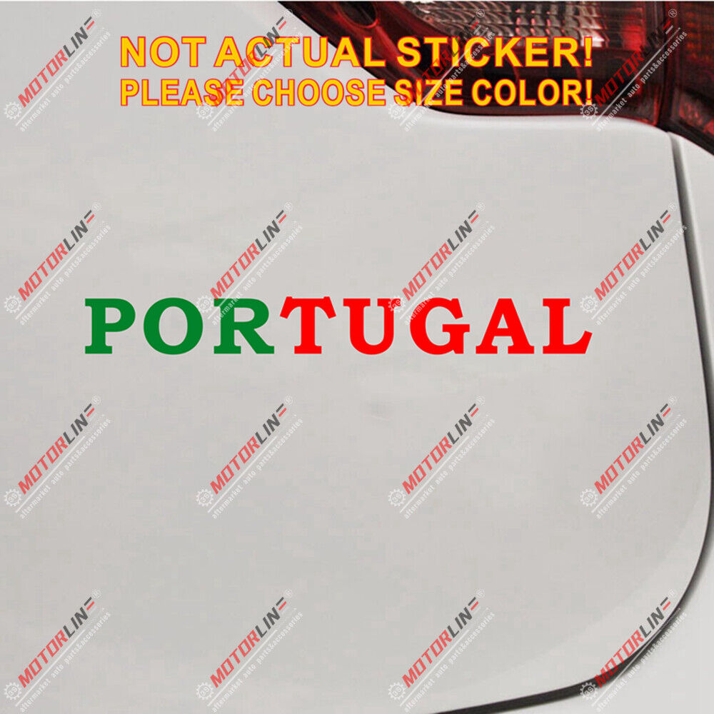 Portugal Lettering Portuguese Flag Decal Sticker Car Vinyl die cut no bkgrd