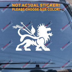 Lion of Judah Decal Sticker Rasta Rastafari Flag Car Vinyl Jamaica Ethiopia b