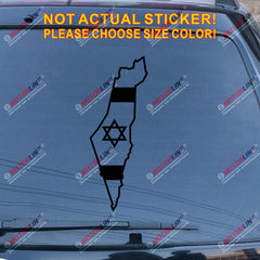 Israel Map Flag outline Star David Decal Sticker Car Vinyl Jew no bkgrd Israeli