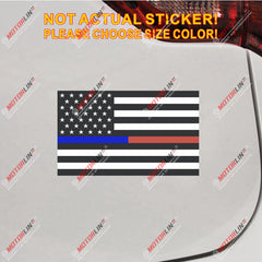 Thin Blue Red Line Police Fire American Flag Decal Sticker reflective glossy car