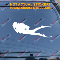 Scuba Diver Diving Decal Sticker Car Vinyl pick size color die cut no bkgrd d