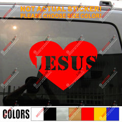 I Love Jesus Heart Love God Christ Car Decal Sticker Vinyl Bumper Window