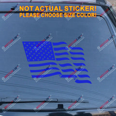 USA American Flag Decal Sticker Car Vinyl pick size color waving no bkgrd c