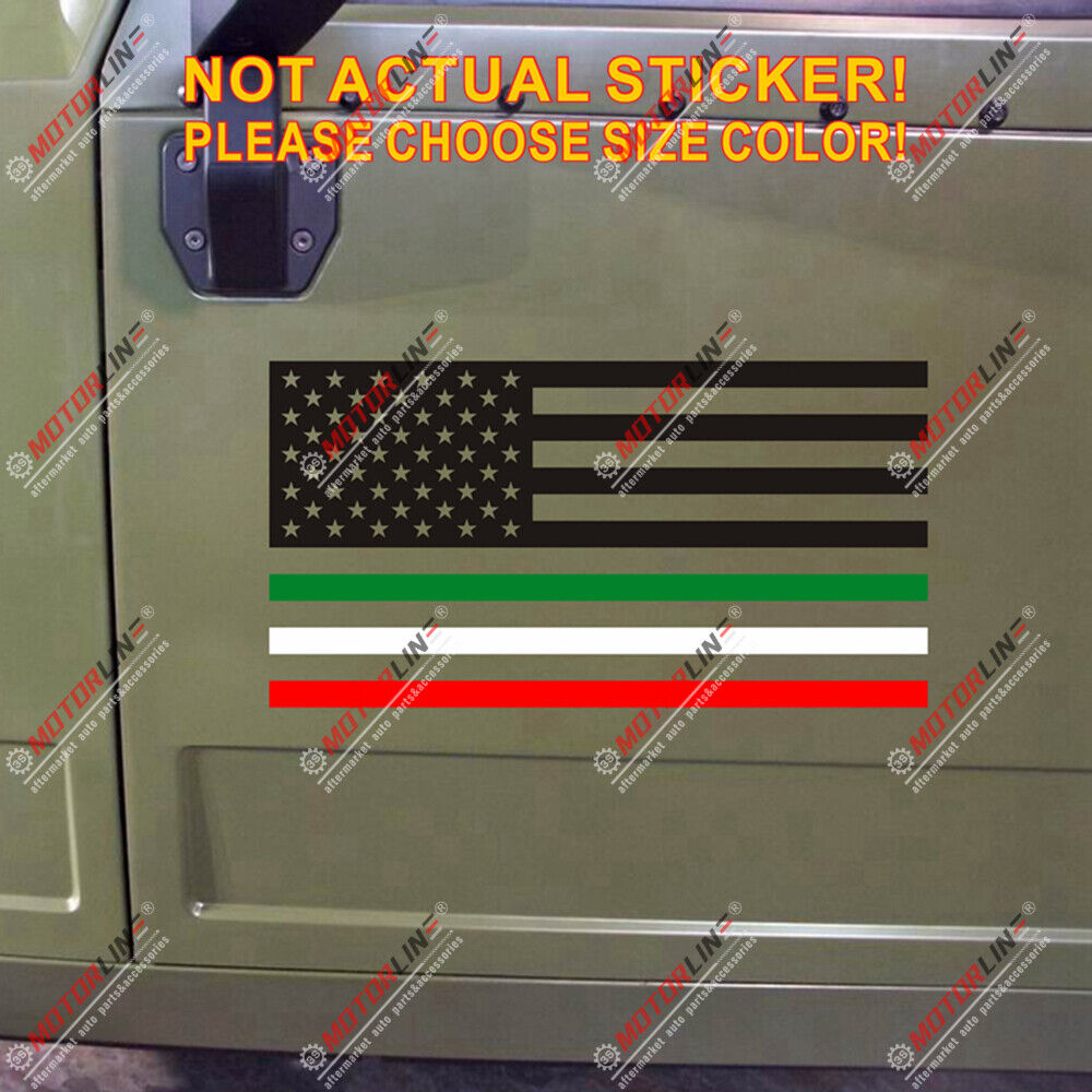 USA Italy American Italian Flag Decal Sticker Car Vinyl no bkgrd pick size