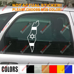 Israel Map Flag outline Star David Decal Sticker Car Vinyl Jew no bkgrd Israeli