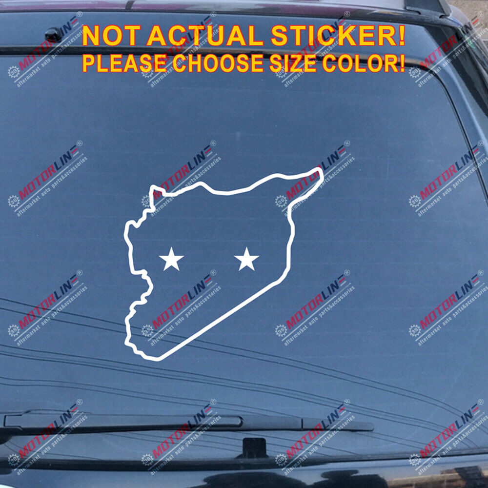 Syria Map Decal Sticker Syrian Arab Republic Car Vinyl no bkgrd pick size
