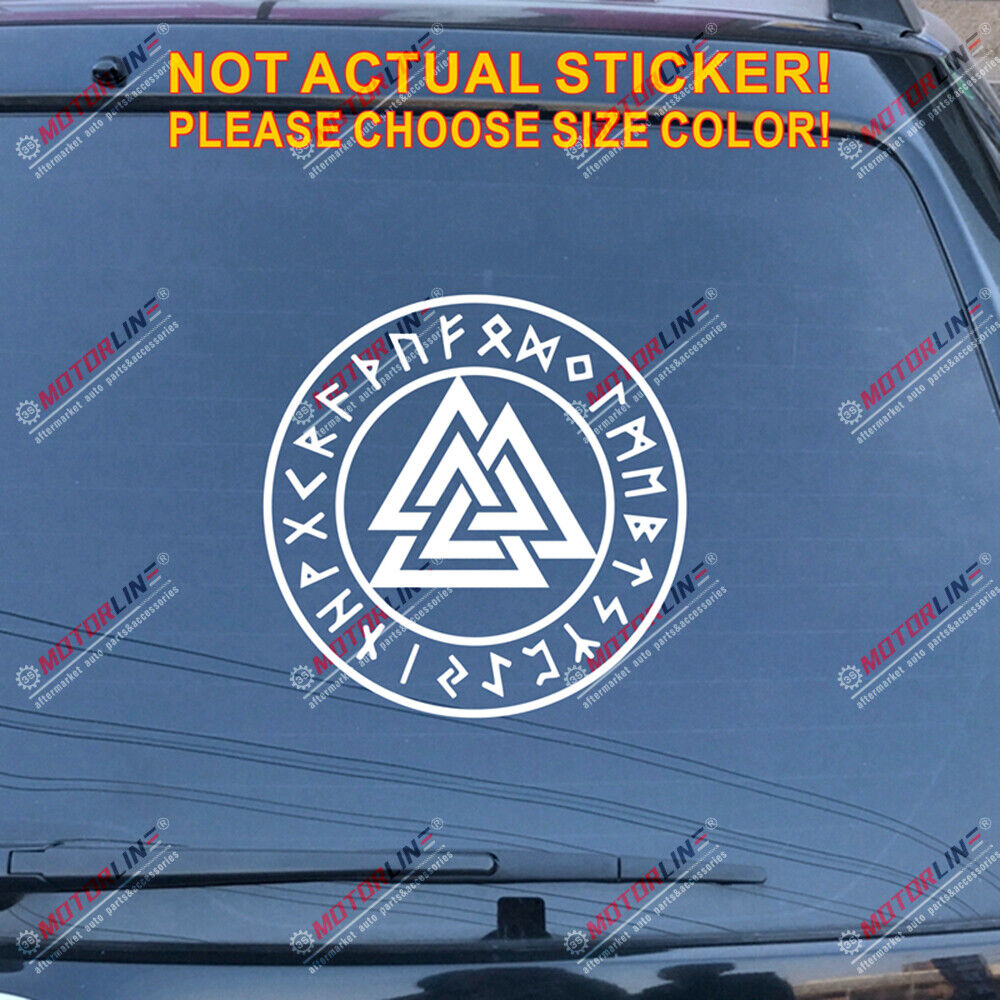 Valknut Decal Sticker Viking Odin Knot Norse Norway Norwegian Vinyl Runic Circle