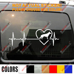 Love German Shepherd Dog Decal Sticker Car Vinyl Heart Beat EKG pick size color