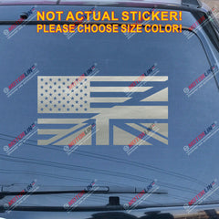 American USA UK Flag Merged Decal Sticker Car Vinyl Union Jack British a