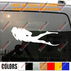 Scuba Diver Diving Decal Sticker Car Vinyl pick size color die cut no bkgrd d