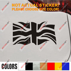 UK Waving Flag Union Jack British Decal Sticker Car Vinyl pick size color d