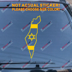 Israel Map Flag outline Star David Decal Sticker Car Vinyl Jew no bkgrd Israeli