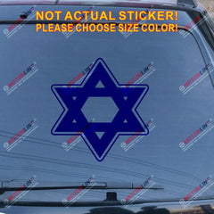 Magen David Star Decal Sticker Car Vinyl Jew Israel Flag no bkgrd pick size