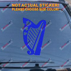 Irish Celtic Harp Decal Sticker Ireland Shamrock Car Vinyl pick size color