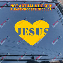 I Love Jesus Heart Love God Christ Car Decal Sticker Vinyl Bumper Window