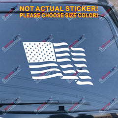 USA American Flag Decal Sticker Car Vinyl pick size color waving no bkgrd c