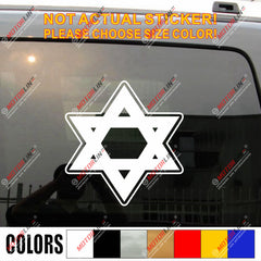 Magen David Star Decal Sticker Car Vinyl Jew Israel Flag no bkgrd pick size