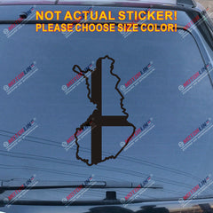 Finland Map Finnish Flag Silhouette Decal Sticker Car Vinyl die cut FIN no bkgrd