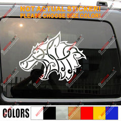 Viking Wolf Head Celtic Decal Sticker Norse Car Vinyl pick size color no bkgrd