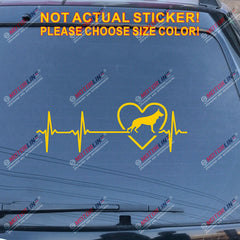 Love German Shepherd Dog Decal Sticker Car Vinyl Heart Beat EKG pick size color