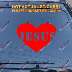 I Love Jesus Heart Love God Christ Car Decal Sticker Vinyl Bumper Window