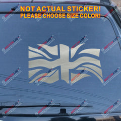 UK Waving Flag Union Jack British Decal Sticker Car Vinyl pick size color d