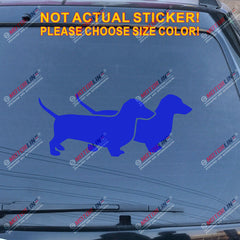 Double Dachshund Dog Puppy Decal Sticker Car Vinyl pick size color no bkgrd