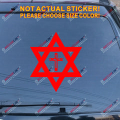 Magen David Star Jesus Cross Decal Sticker Car Vinyl Jew Israel no bkgrd