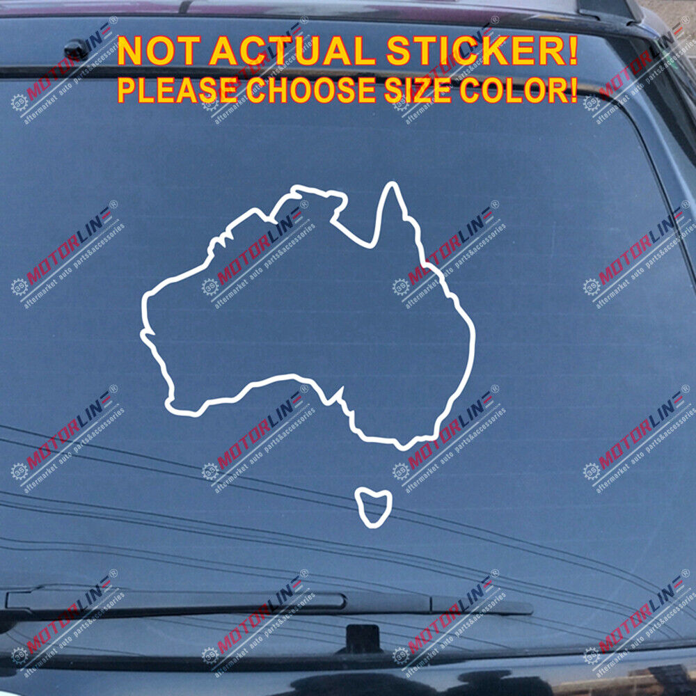 Australia Map Outline Silhouette Decal Sticker Car Vinyl die cut no bkgrd