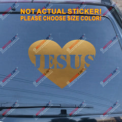 I Love Jesus Heart Love God Christ Car Decal Sticker Vinyl Bumper Window