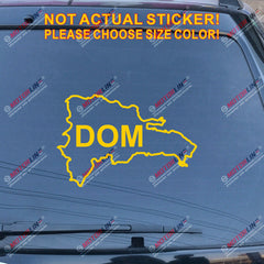 Dominican Republic Map outline Dom Decal Sticker Car Vinyl pick size color